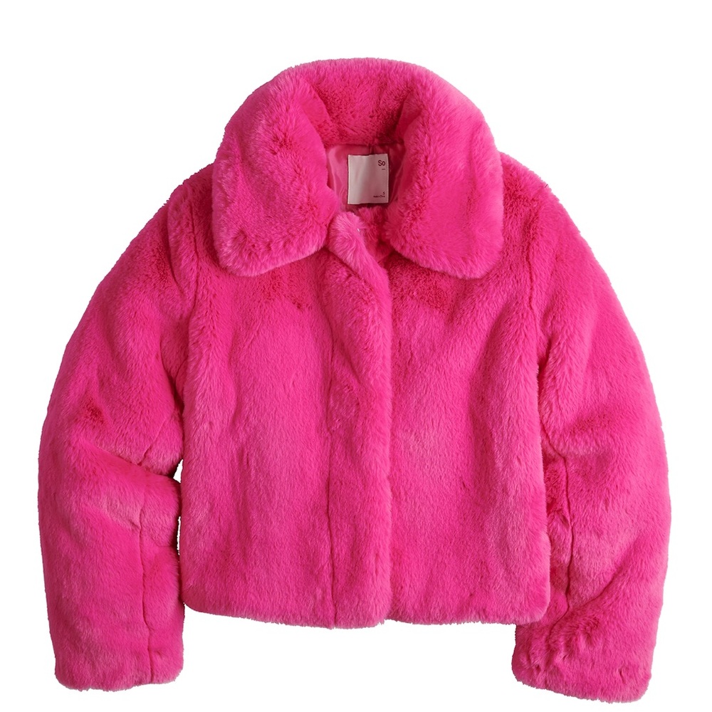 NWT Juniors SO Faux Fur Collar Cropped Jacket Size Large